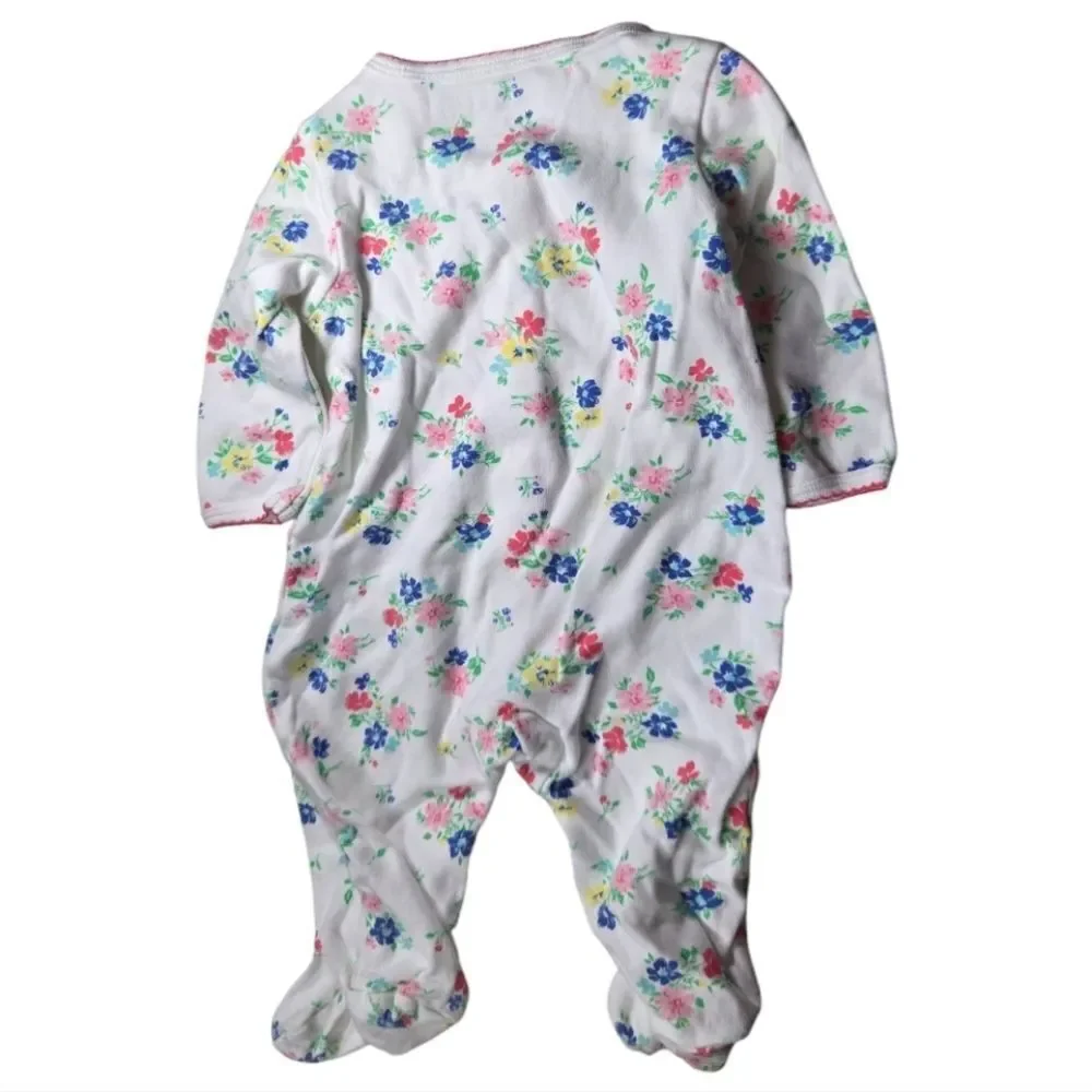 Carter's Floral Baby 3M One Piece Cotton Footie PJ Pajamas Sleepwear Infant Girl